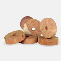Natural cedar wood moth repellent discs for eco-friendly garment care and closet protection