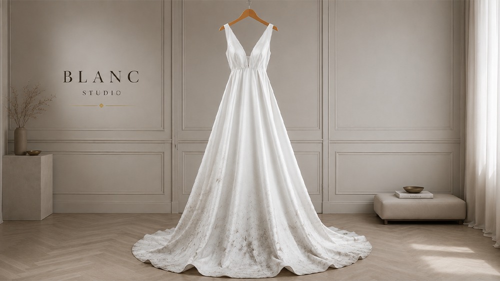 Vintage silk gown before restoration